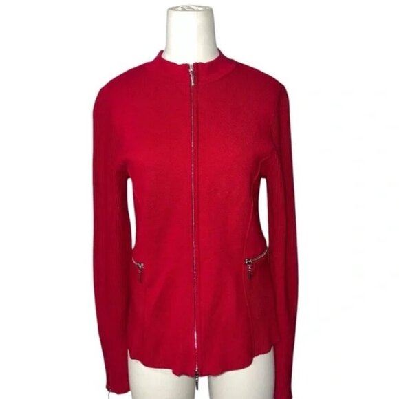 White House Black Market Jackets & Blazers - WHITE HOUSE BLACK MARKET - Red Blazer with Full Zip - Size Small
